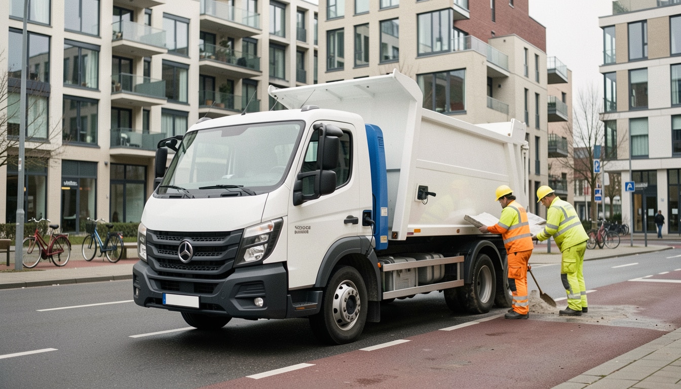 Camion à benne électrique pour les travaux en ville
